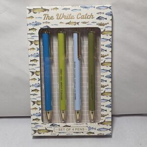 Eccolo The Write Catch Ballpoint Pen Gift Set Boxed New 4 Pens